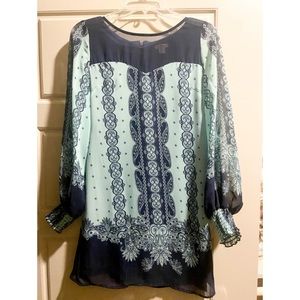 Sheer long sleeve dress